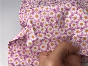 Poplin - med daisy blomster på lilac bund